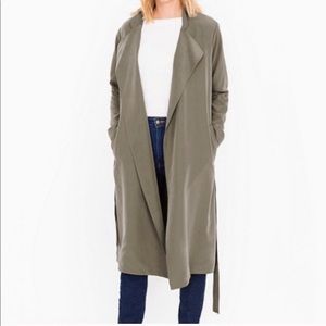 American Apparel Lightweight Olive Trench Coat